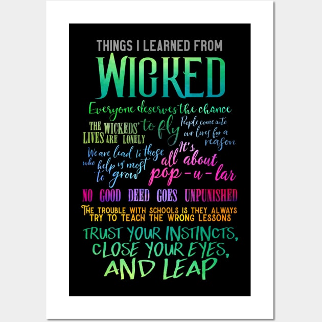 Things I Learned From Wicked Wall Art by TheatreThoughts